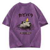 Tokyosol Relaxed Hot Spring Capybara Washed T-Shirt