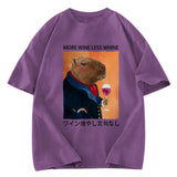 Tokyosol Capybara More Wine Less Whine Washed T-Shirt
