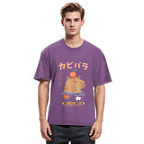 Tokyosol Capybara Soaking In Hot Springs Washed T-Shirt