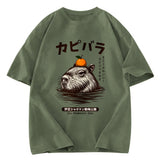Tokyosol Capybara Hot Spring Washed T-Shirt