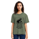 Tokyosol Funny Capybara Riding A Bicycle Washed T-Shirt