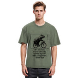 Tokyosol Funny Capybara Riding A Bicycle Washed T-Shirt