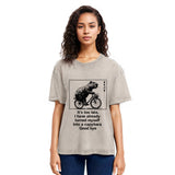 Tokyosol Funny Capybara Riding A Bicycle Washed T-Shirt