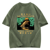 Tokyosol Capybara No Thoughts Head Empty Washed T-Shirt