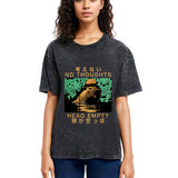 Tokyosol Capybara No Thoughts Head Empty Washed T-Shirt