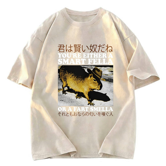 Tokyosol Japanese Smart Fella Capybara Washed T-Shirt