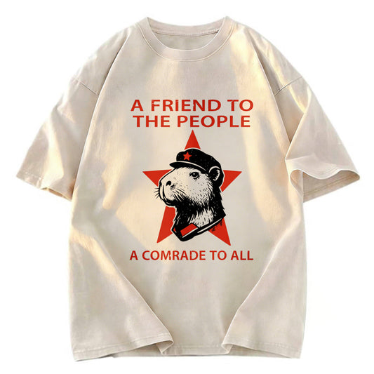 Tokyosol Capibalism Funny Washed T-Shirt