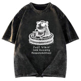 Tokyosol Capybara On A Bathing Vacation Washed T-Shirt