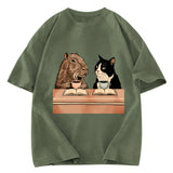 Tokyosol Capybara And Cat Talk Gradient Washed T-Shirt