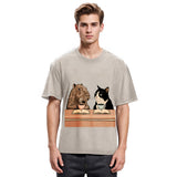Tokyosol Capybara And Cat Talk Gradient Washed T-Shirt