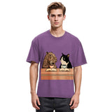 Tokyosol Capybara And Cat Talk Gradient Washed T-Shirt