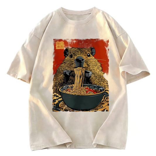Tokyosol Capybara Ramen Lover Washed T-Shirt