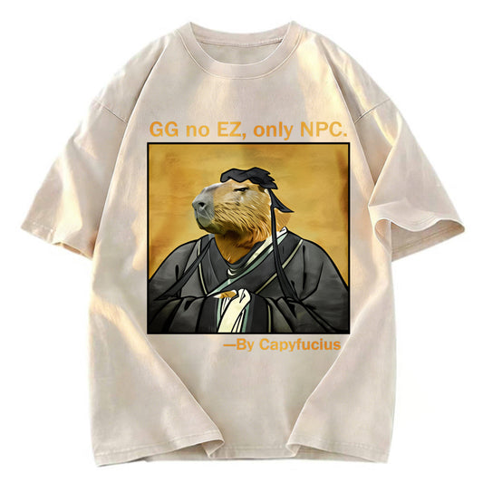 Tokyosol Confucius Capybara Quote Washed T-Shirt