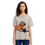 Tokyosol Cute Capybara Eating Ramen Washed T-Shirt