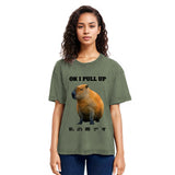 Tokyosol Ok I Pull Up Funny Capybara Washed T-Shirt
