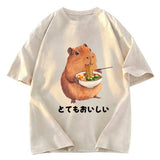 Tokyosol Capybara Eating Japanese Ramen Washed T-Shirt