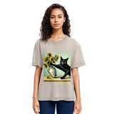 Tokyosol Van Gogh's Naughty Cat Washed T-Shirt