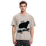Tokyosol Cat On Skateboard Washed T-Shirt