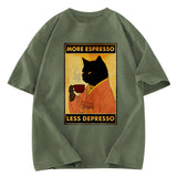 Tokyosol Increase Espresso Decrease Distress Washed T-Shirt