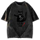 Tokyosol Japanese Baka Cat Washed T-Shirt