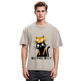 Tokyosol Live Peacefully With Cats Washed T-Shirt