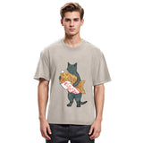 Tokyosol Cat Holding Taiyaki Washed T-Shirt