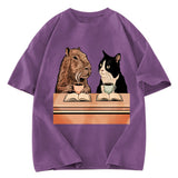 Tokyosol Capybara And Cat Talk Washed T-Shirt