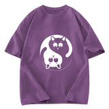 Tokyosol Yin Yang Gossip Cat Washed T-Shirt