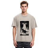 Tokyosol Cat Kidnapped By Aliens Washed T-Shirt