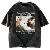 Tokyosol Naughty Cat Can't Go To Heaven Washed T-Shirt