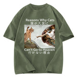 Tokyosol Naughty Cat Can't Go To Heaven Washed T-Shirt