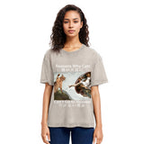 Tokyosol Naughty Cat Can't Go To Heaven Washed T-Shirt