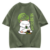 Tokyosol Cat Tasting Tea Washed T-Shirt