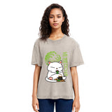 Tokyosol Cat Tasting Tea Washed T-Shirt