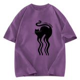 Tokyosol Wave Funny Cat Washed T-Shirt