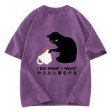 Tokyosol Tsundere Cat Funny Washed T-Shirt