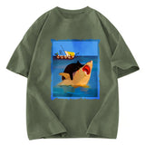 Tokyosol Black Cat With Shark Washed T-Shirt