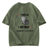 Tokyosol Wake Up Act Silly Washed T-Shirt