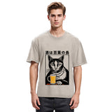 Tokyosol Cat And Beer Japanese Washed T-Shirt