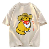 Tokyosol Cat Wearing A Cowboy Hat Washed T-Shirt