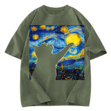 Tokyosol Black Cat Touch The Moon Washed T-Shirt