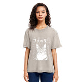 Tokyosol Angry Cat Washed T-Shirt