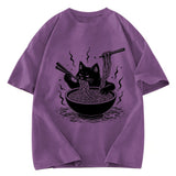 Tokyosol Ramen Lover Cat Washed T-Shirt