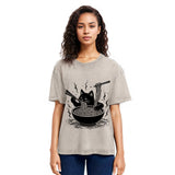 Tokyosol Ramen Lover Cat Washed T-Shirt