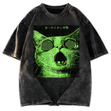 Tokyosol Confused Cat Japanese Washed T-Shirt