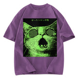 Tokyosol Confused Cat Japanese Washed T-Shirt