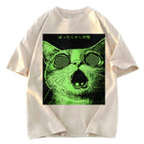 Tokyosol Confused Cat Japanese Washed T-Shirt