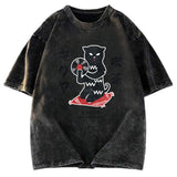 Tokyosol Vintage Black Cat Japanese Washed T-Shirt