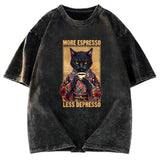 Tokyosol More Espresso Less Depresso Funny Washed T-Shirt