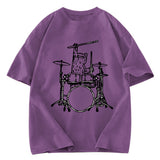 Tokyosol Handsome Cat Drummer Washed T-Shirt